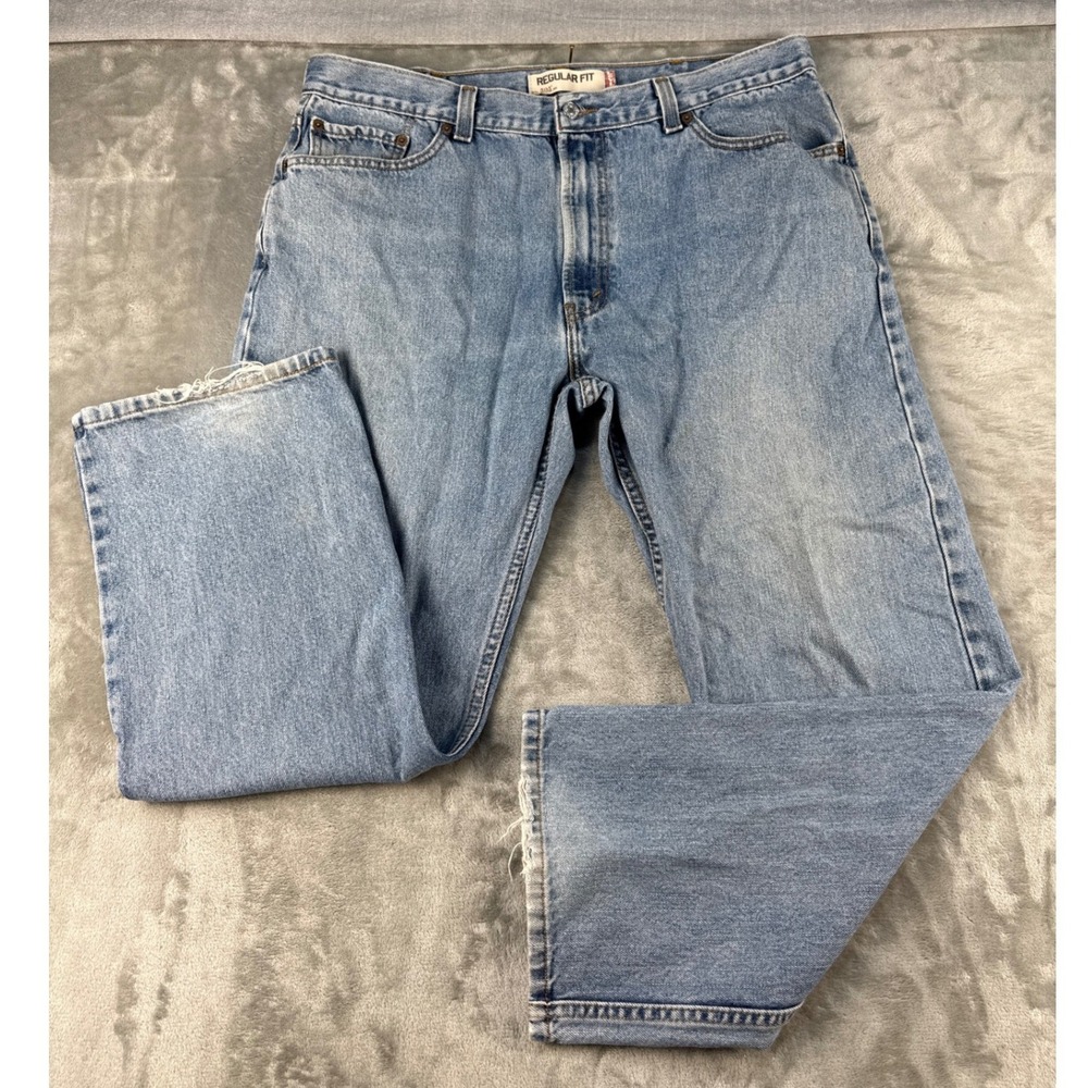 Levi's Jeans Mens 40x30 505 Regular Fit Light Wash Straight Leg Denim EUC